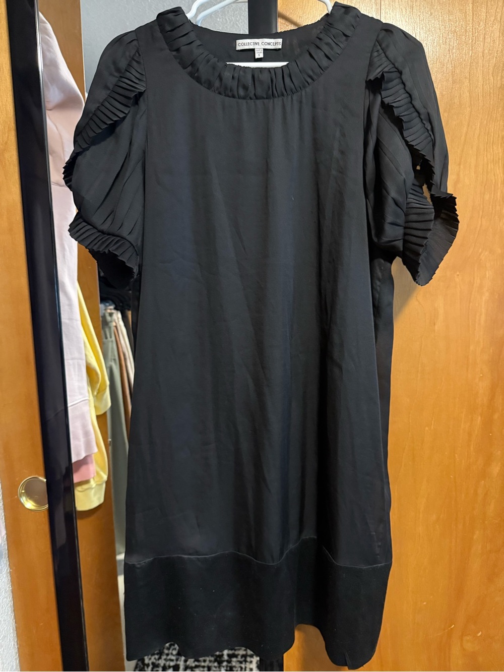 Collective Concepts Black Pleated Sleeve Tunic